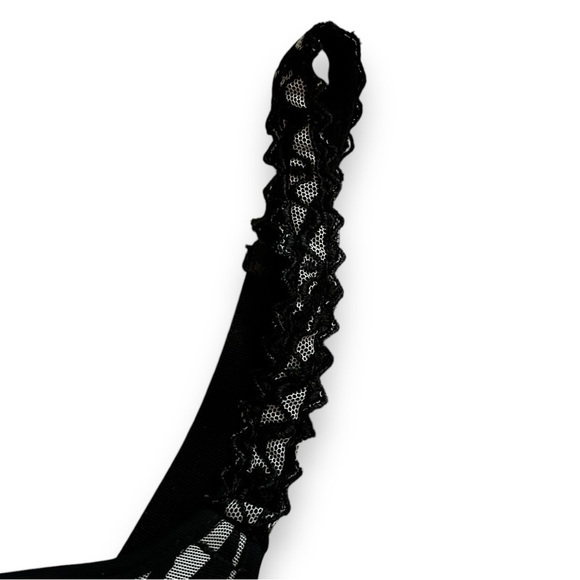 Chantelle Underwire Bra Zebra Print Mesh Black White Made in France Size 36B - Picture 5 of 11